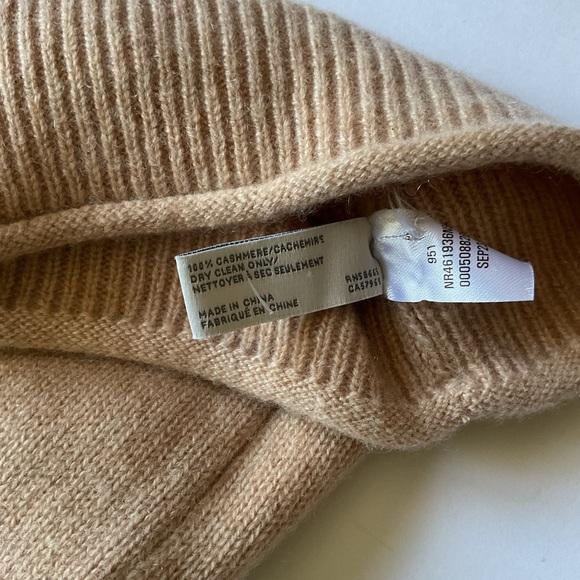 NORDSTROM RACK WOMENS CASHMERE KNIT SLOUCHY BEANIE BEIGE NWOT